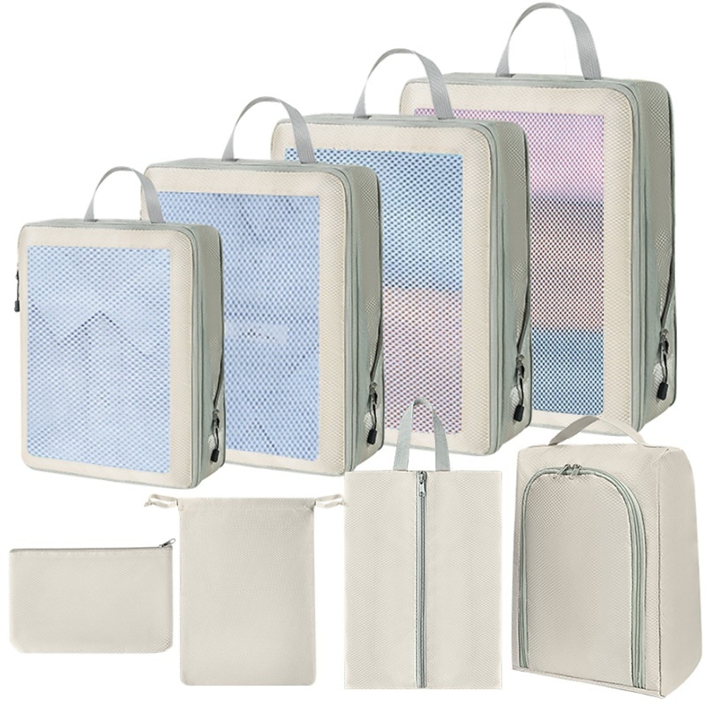 Kompressions-Packwürfel-Set für Reisen, Gepäck-Organizer und Aufbewahrungstaschen, wasserdichte Kleidung, Unterwäsche, Schuhe, Toilettenartikel und Kosmetiktasche, platzsparende Packtaschen Lightinthebox