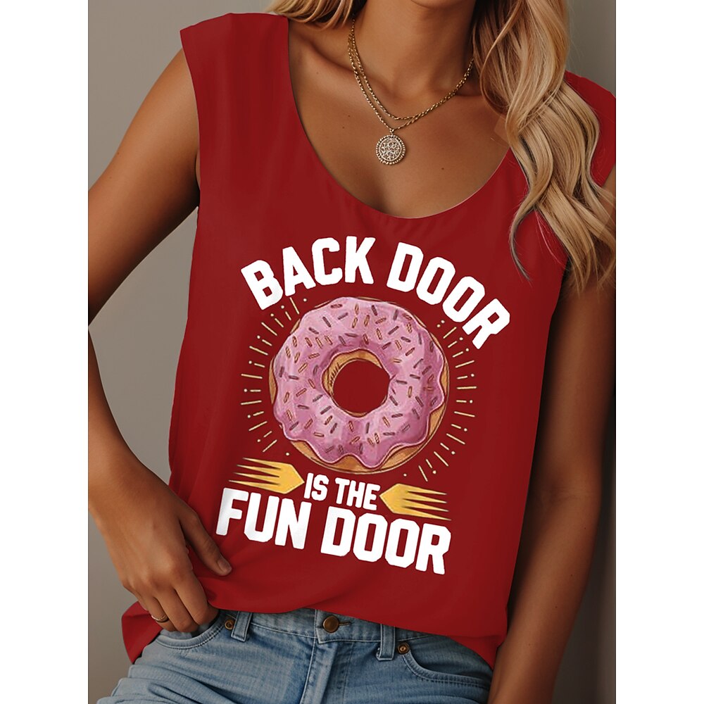 Damen Camisole-Tanktop Grafik Buchstabe Graffiti Lässig Ärmellos Rundhalsausschnitt Normale Oberteile Täglich Druck Schwarz Rosa Rote Blau Purpur Sommer Lightinthebox