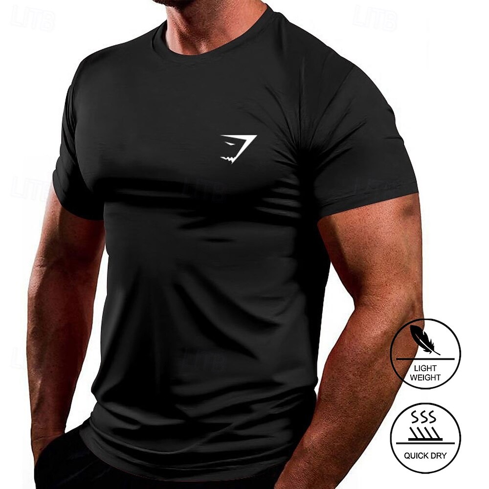 Herren T-Shirt Kurzarmshirt Kurzarm Rundhalsausschnitt Sommer Druck Mode Designer Schnelltrocknend Urlaub Straße Ausgehen Schwarz Weiß Dunkelmarine Top T-Shirt für Herren Lightinthebox