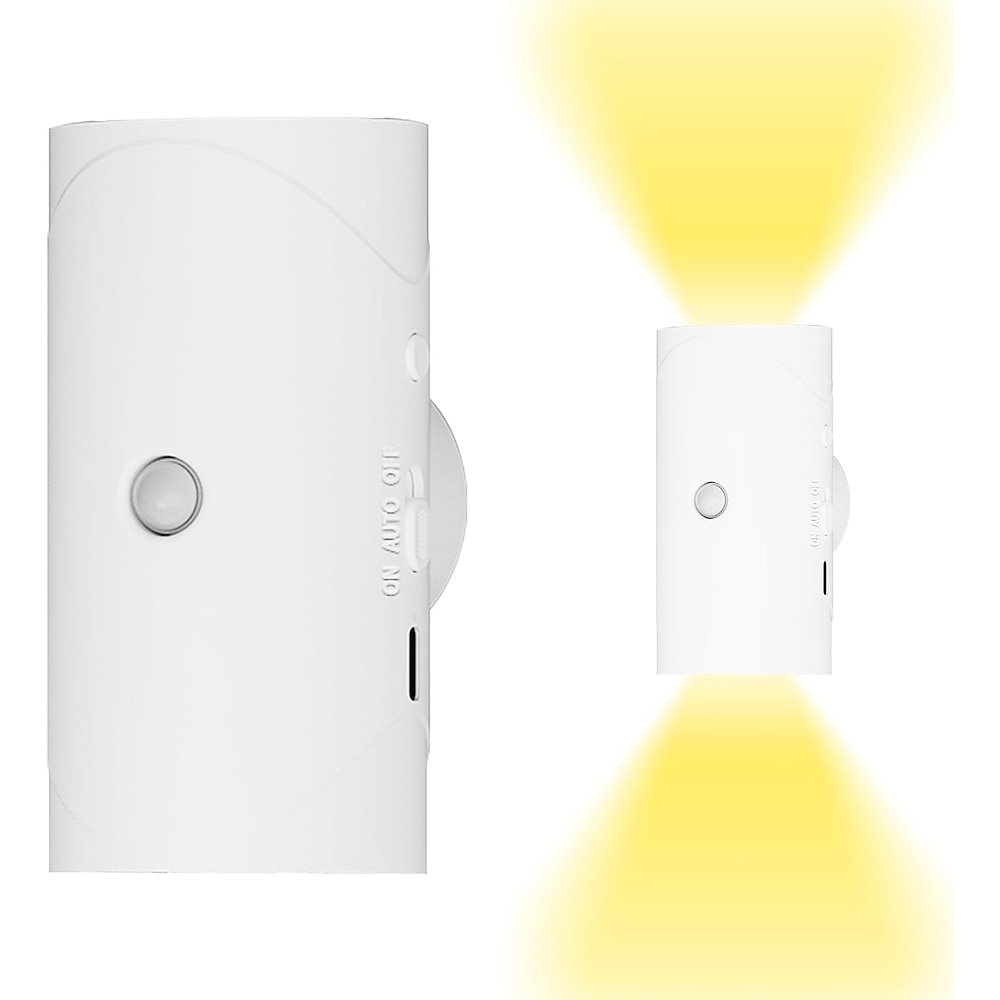 LED-Strahler, Nachtlicht mit Bewegungsmelder, Doppelkopf-Design, wiederaufladbares Treppenlicht, magnetische Wandlampe, kabellose LED-Wandnachtlichter für Stufen, Schlafzimmer, Flur, 1-tlg./2-tlg. Lightinthebox