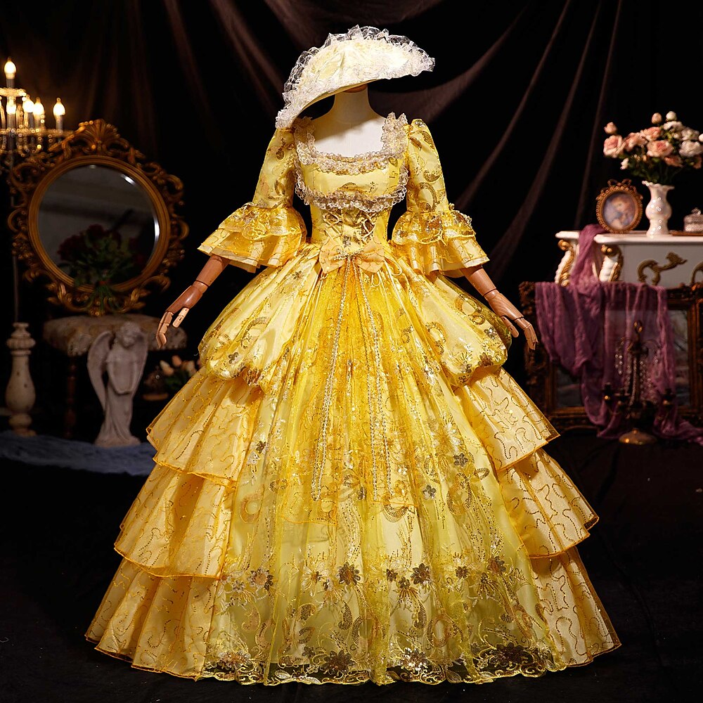 Rokoko-Ballkleid für Damen aus dem 18. Jahrhundert, Prinzessin Maria Antonietta, Rokoko, viktorianisches Renaissance-Urlaubskleid Lightinthebox