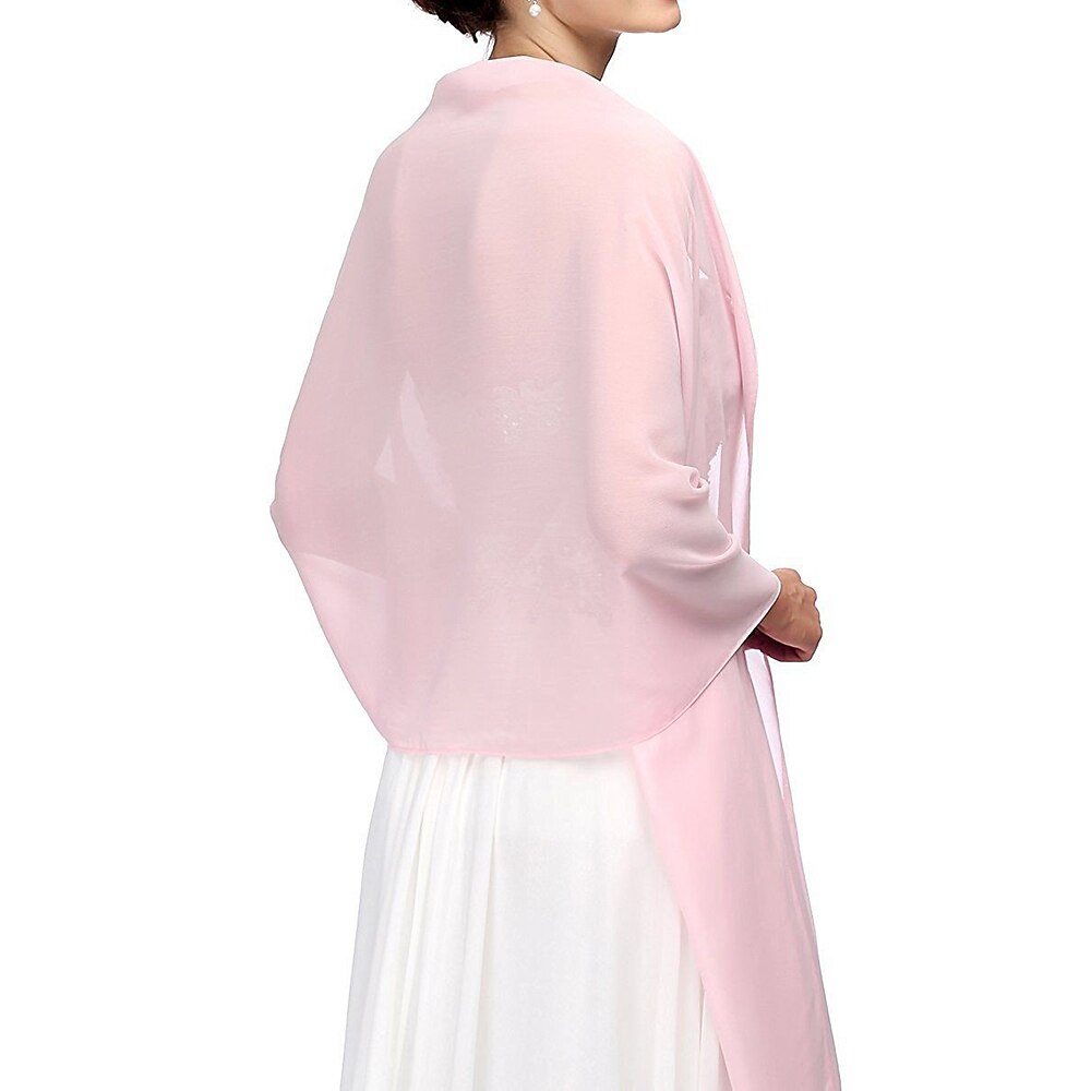 Damenumhang Elegant Ärmellos Chiffon Hochzeit Schals Mit Unifarbe Für Party Frühling Sommer Lightinthebox