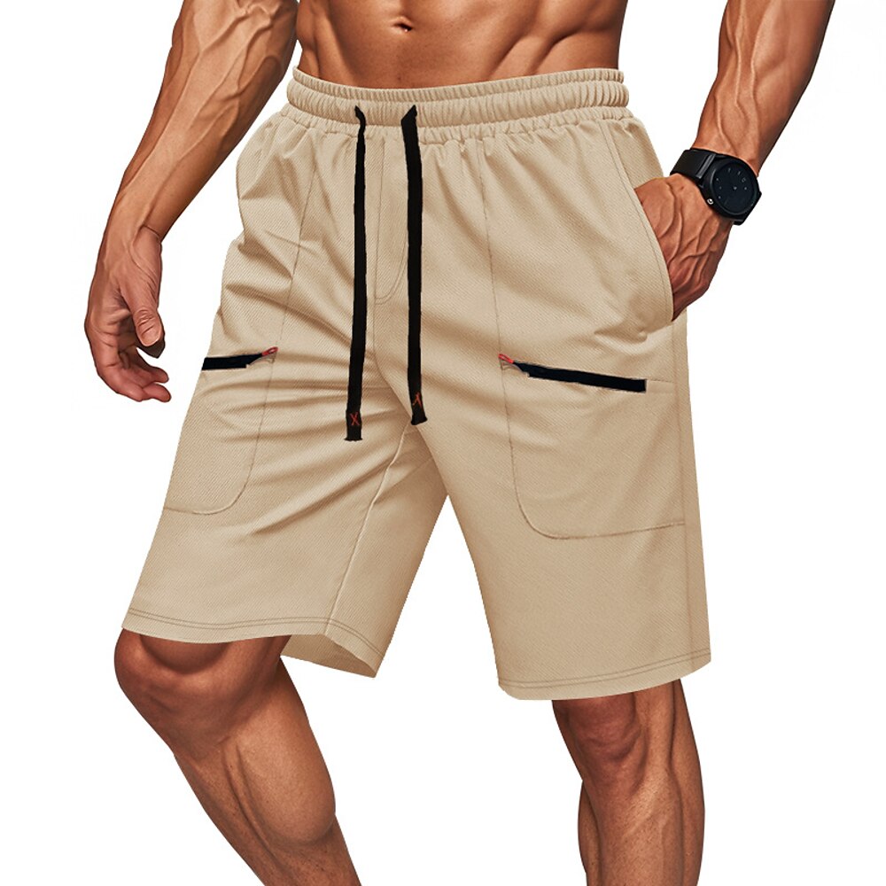 Herren Taktische Shorts Cargo-Shorts Shorts Bermudashorts Kordelzug Reißverschlusstasche Gerader Schnitt Einfach Atmungsaktiv Feuchtigkeitsableitend Knielang Outdoor Lässig Campen und Wandern Mode Lightinthebox