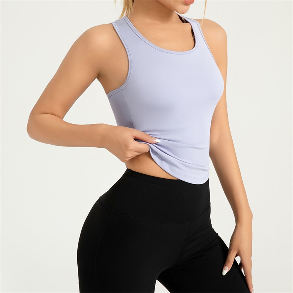 Damen Leichter Halt Sport-BH Lauf-BH Racerback Offener Rücken BH-Top Gepolstert Fitness Freizeitsport Laufen Atmungsaktiv Leicht Weich Spandex Schwarz Weiß Leicht Grün Einfarbig Lightinthebox