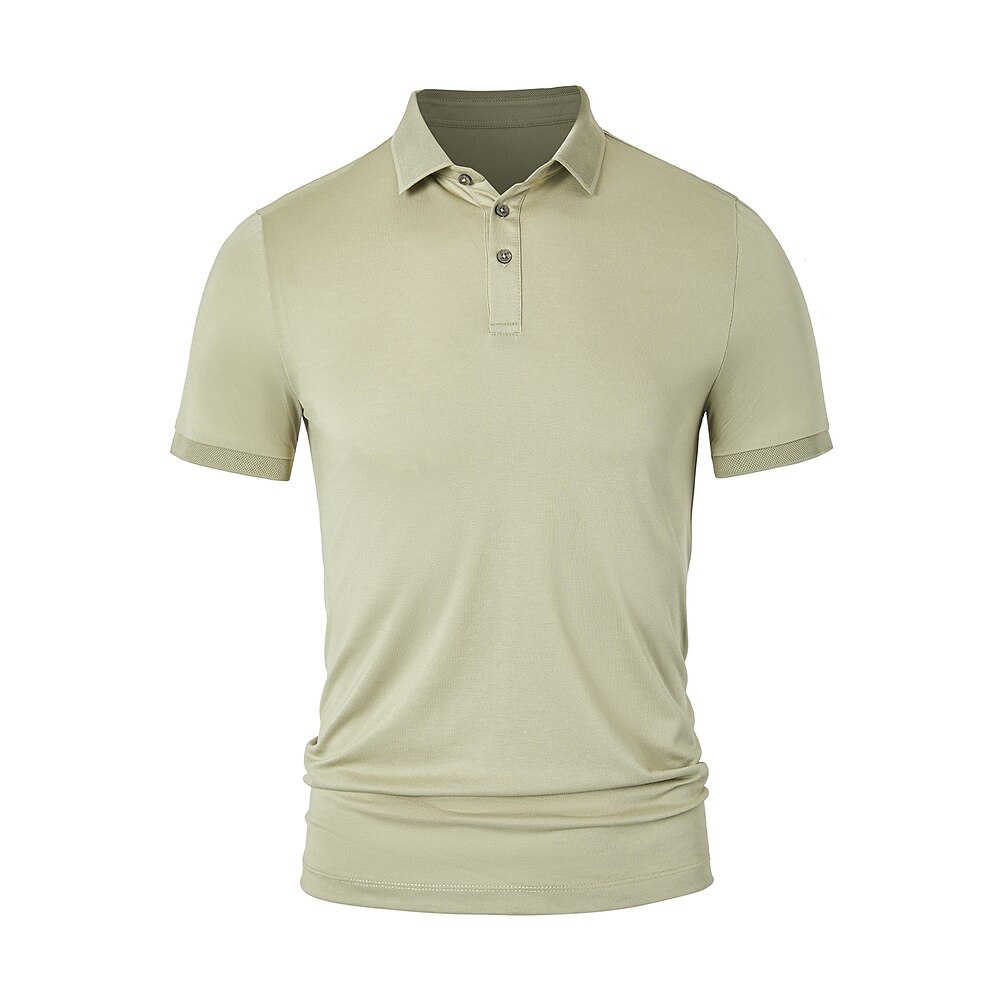 Herren Polo Strick-Polopullover Geschäft Lässig Revers Kurzarm Formell Einfarbig Knöpfe Sommer Schwarz Felsen Grün Hellgrün Marineblau Dunkelgrau Grau Polo Lightinthebox