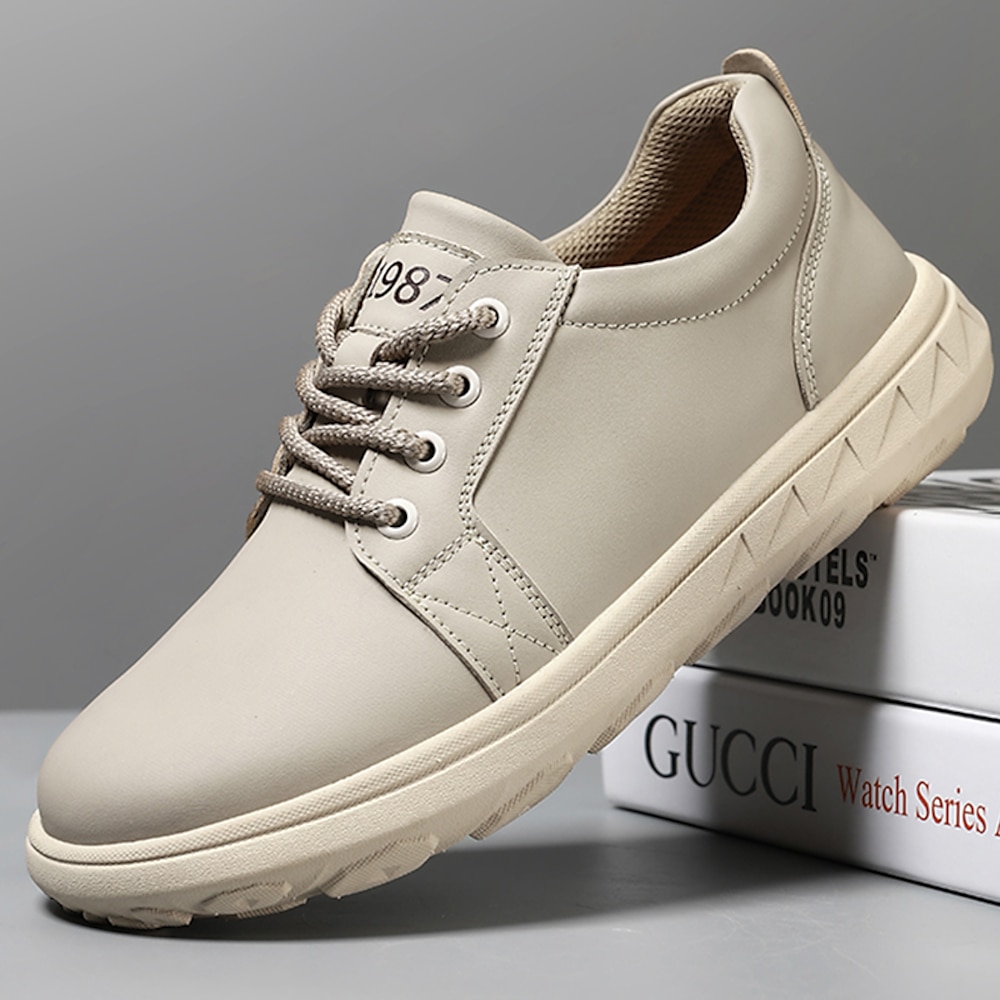 Herren Sneaker Mikrofaser Atmungsaktiv Bequem Rutschfest Schnürung Gelb Khaki Grau Sommer Frühling Lightinthebox