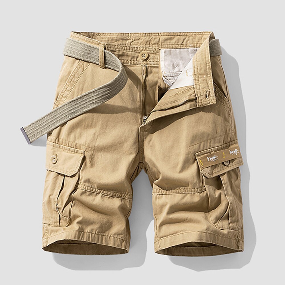 Herren Cargo-Shorts Shorts Sommershorts Mehrere Taschen Button-Down Klappentasche Einfach Komfort tragbar Knielang Outdoor Sport Täglich Mode Lässig Schwarz Blau Lightinthebox
