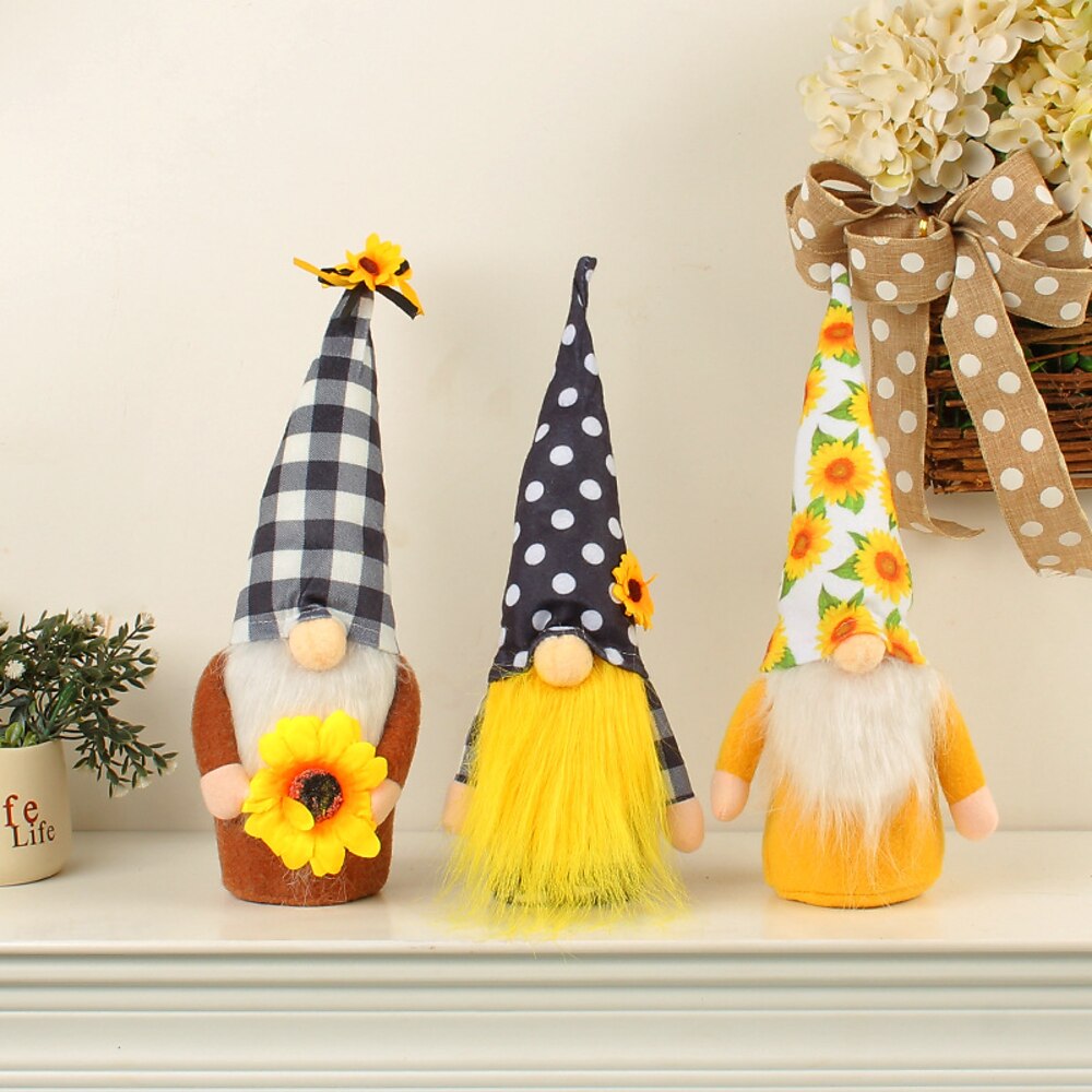 Bienentag Gnom Geschenk Dekoration Sonnenblume stehend Puppe Rudolph gesichtslosen Gnom Elfe ältere Display Figur Lightinthebox