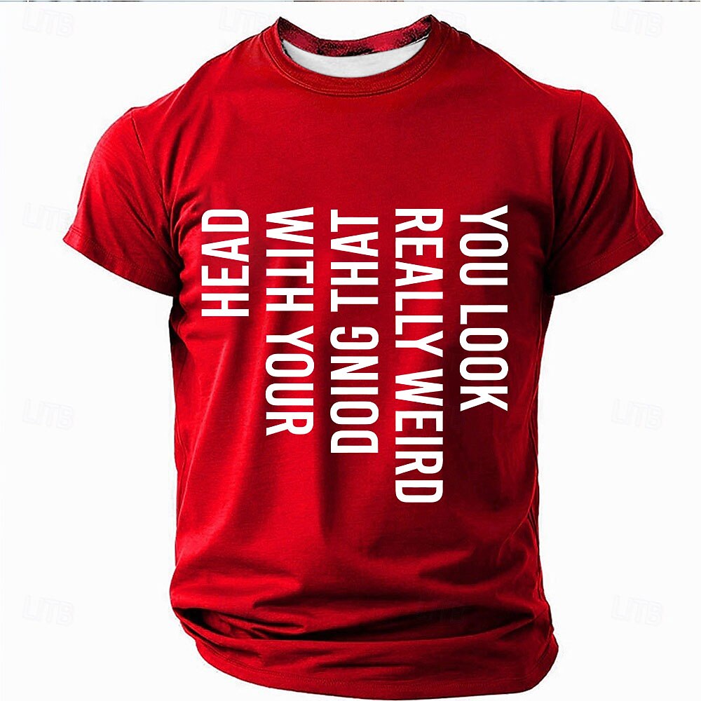 Herren Lustiger Slang T Shirt Kurzarm T-Shirt 3D-Druck Rundhalsausschnitt Hemd Mode Täglich Straße Täglich Schwarz Rote Blau Sommer Frühling Bekleidung S M L XL XXL XXXL Lightinthebox