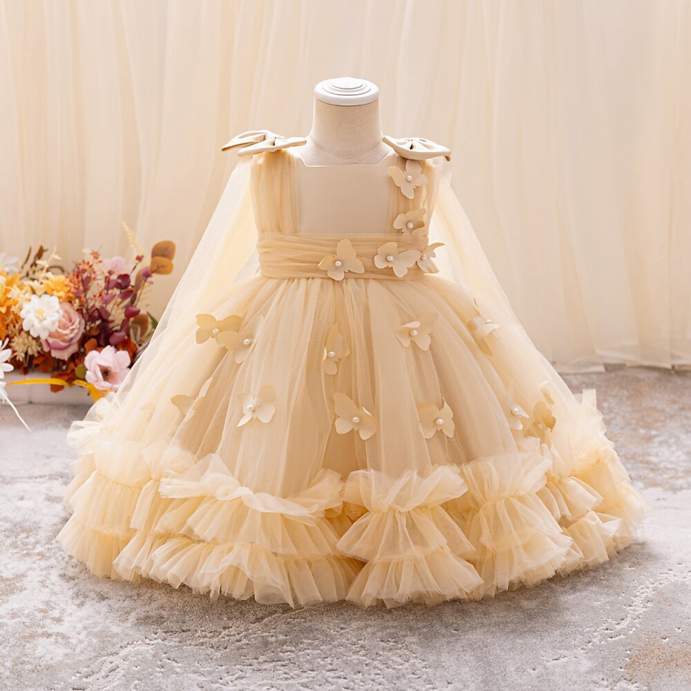 Kinder Mädchen Partykleid Einfarbig Ärmellos Kurzarm Besonderer Anlass Prinzessin Polyester Partykleid Sommer Frühling Kinder Mehrfarbig Champagner Rote Lightinthebox