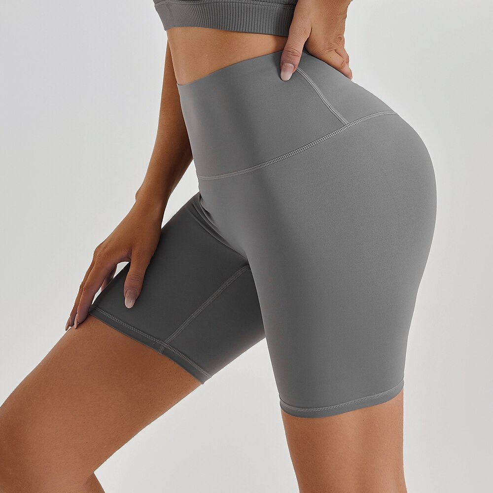 Damen Fitnessshorts Yogashorts Trainingsshorts Bauchkontrolle Po-Lifting Hohe Taille Yoga Fitnesstraining Pilates Shorts Marineblau Schwarz Kaffee Spandex Sport Sportkleidung Dehnbar Schlank Lightinthebox