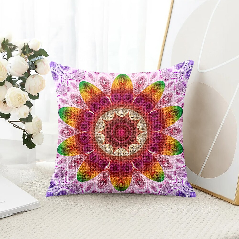 Mandala Bohemian dekorative Wurfkissenbezug 1PC weicher quadratischer Sofakissenbezug Kopfkissenbezug für Schlafzimmer Wohnzimmer Sofa Stuhl Lightinthebox