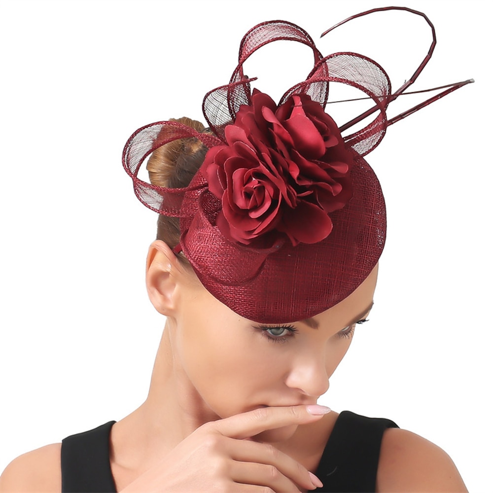 Kopfstück Leinenoptik Hochzeit Abendgesellschaft Elegant Hochzeit Mit Blume Kopfschmuck Kopfbedeckung Lightinthebox