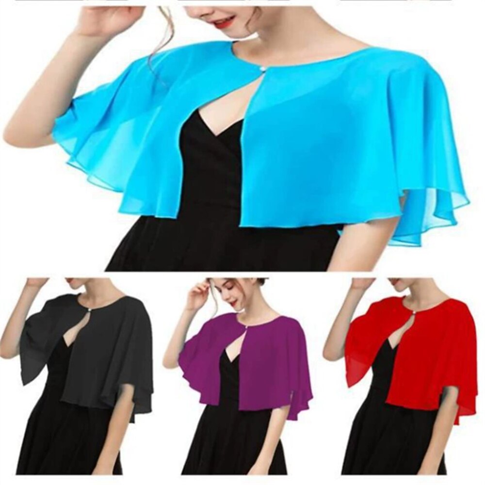 Damenumhang Elegant Ärmellos Polyester Hochzeit Schals Mit Unifarbe Für Party Frühling Sommer Lightinthebox