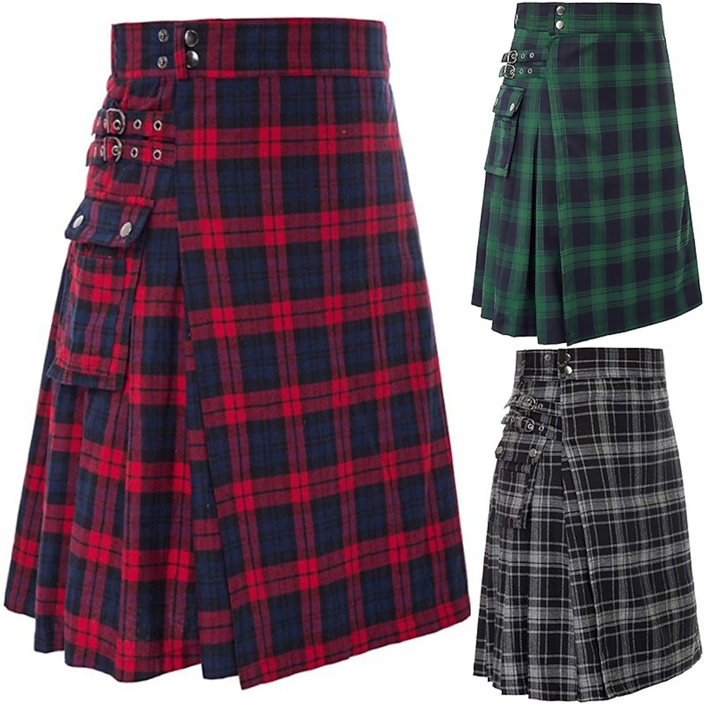 Punk Gothic Mittelalterlich Rock Kilts schottisch Herren Keltisch Casual Erwachsene Rock Lightinthebox