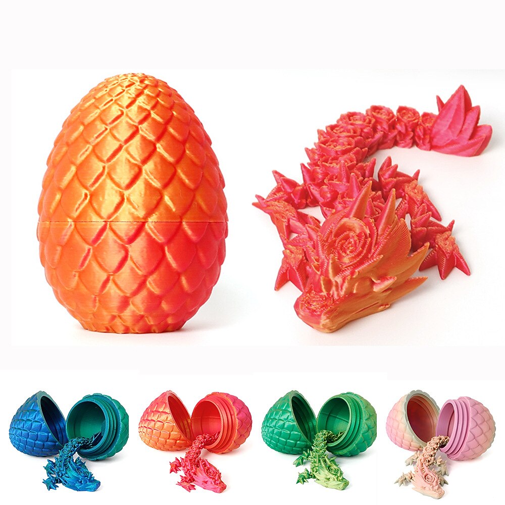 3D-gedrucktes Drachenei aus Ostern, Überraschungs-Fidget-Spielzeug aus mysteriösem Kristalldrachenei, Ostereier, bewegliche Kristalldracheneier mit Drachen darin Lightinthebox