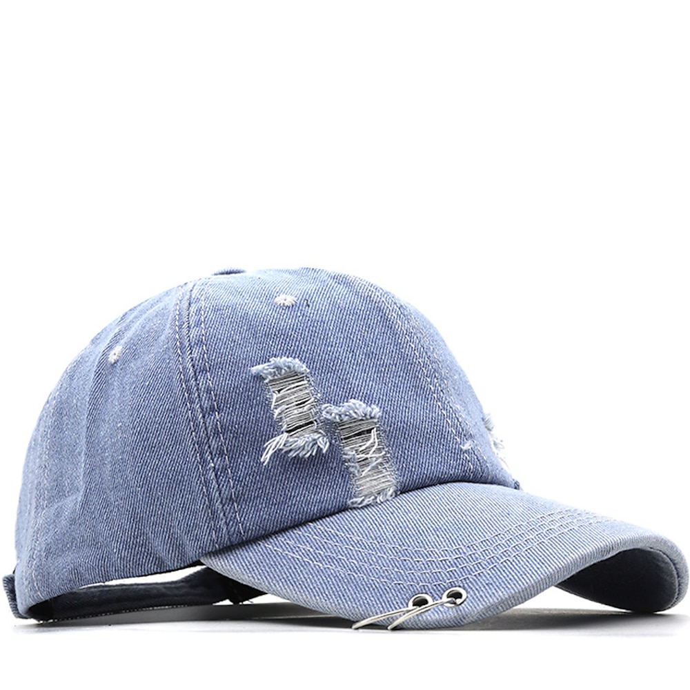 Herren Baseballkappe Sonnenhut Trucker-Kappe Schwarz Weiß Baumwolle Jeansstoff Mode Lässig Täglich Einfarbig Verstellbar Sonnenschutz Atmungsaktiv Lightinthebox