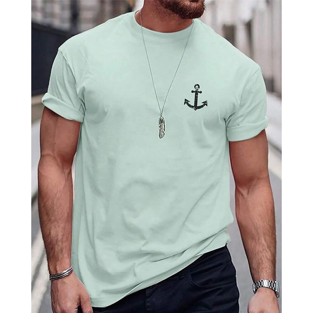 Herren T-Shirt Kurzarmshirt Kurzarm Rundhalsausschnitt Frühling Herbst Buchstabendruck Mode Designer Druck Urlaub Straße Ausgehen Dunkelgrau Weiß Schwarz Top T-Shirt für Herren Lightinthebox