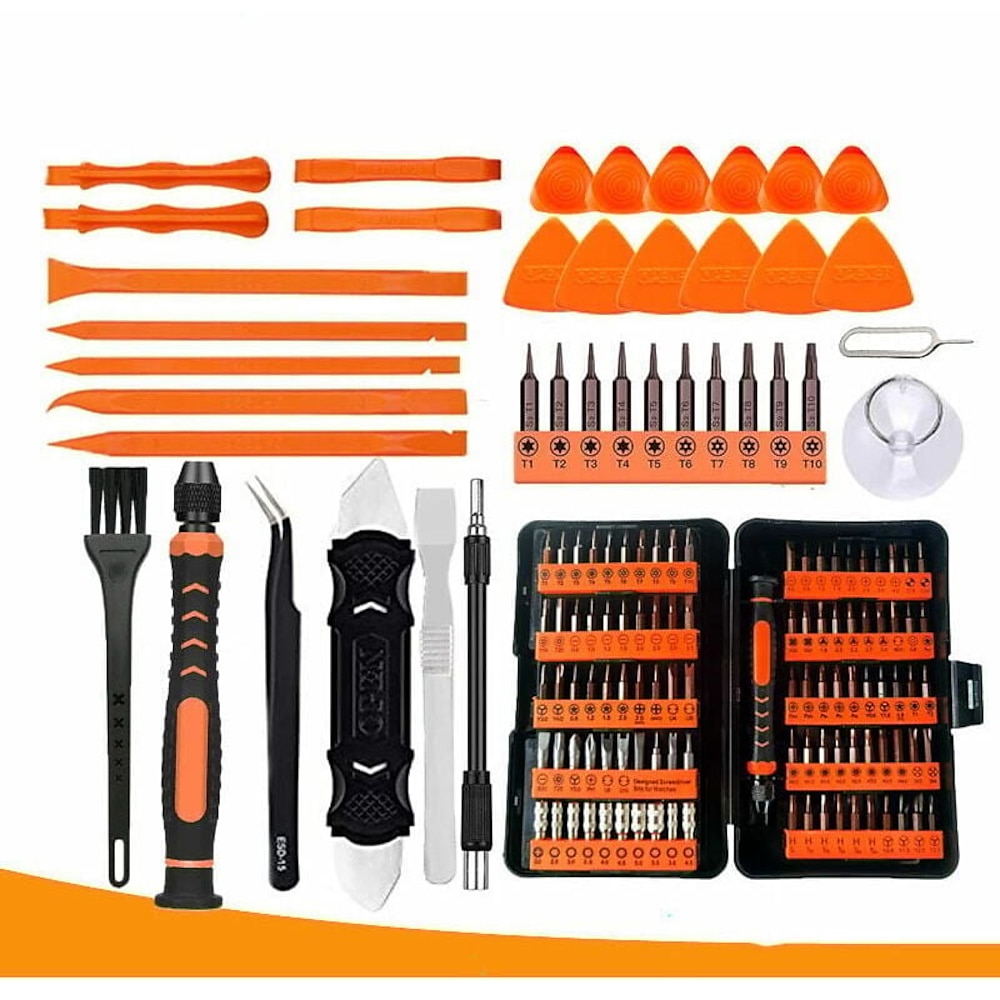 130-teiliges Präzisionsschraubendreher-Set, inklusive Torx T1 T2 T3 T4 T5 T6 T7 T8 T9 T10 T15 T20 und P2 P5 P6 Sternbits, ideal für iPhone-Reparaturen Lightinthebox