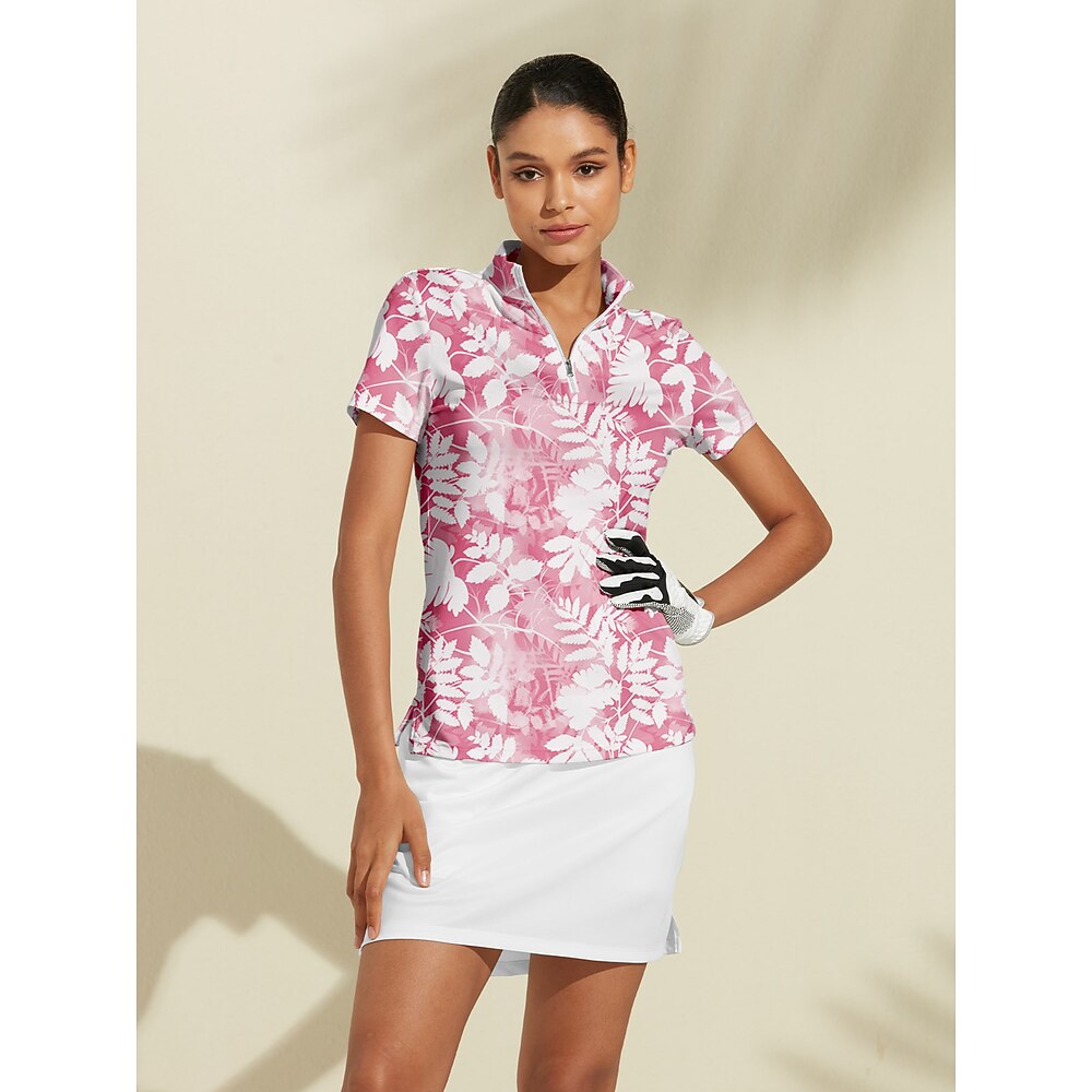 Damen Golf-Poloshirt Rosa Kurzarm Oberteil Damen-Golfkleidung, Kleidung, Outfits, Kleidung Lightinthebox
