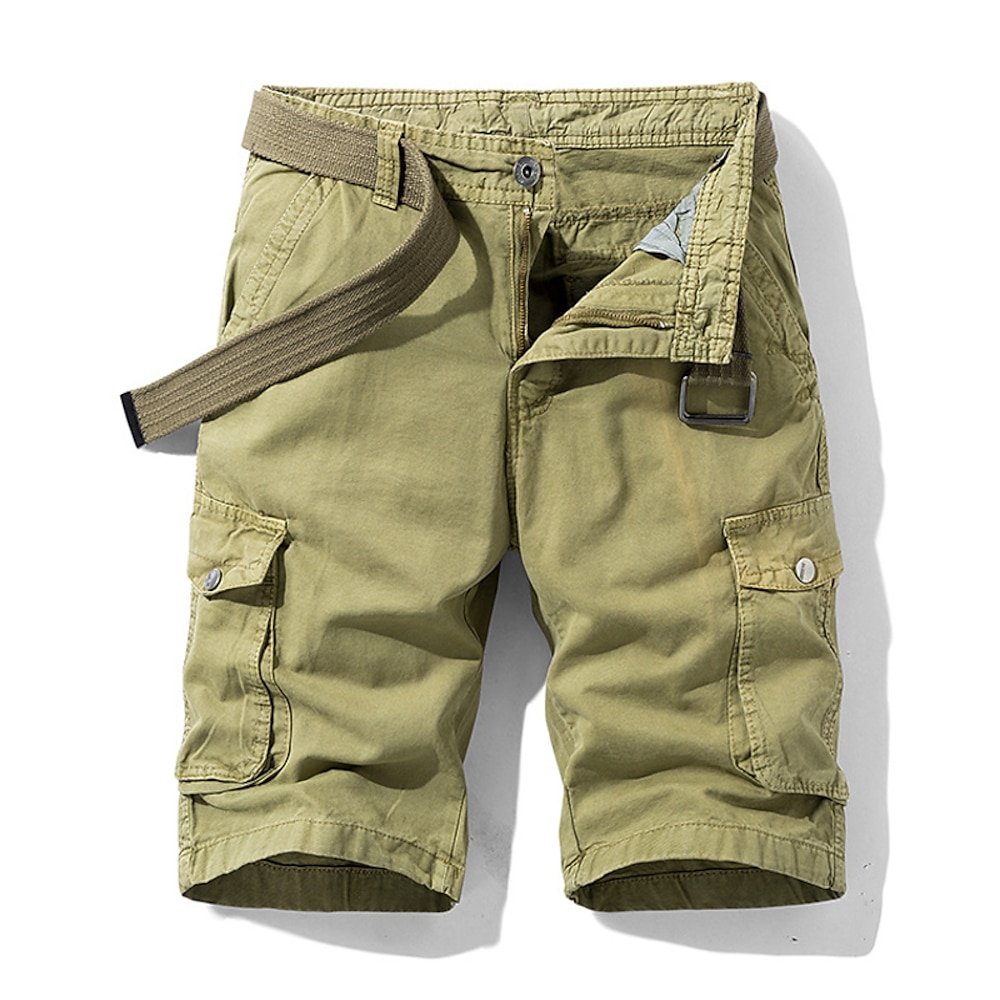 Herren Cargo-Shorts Shorts Sommershorts Mehrere Taschen Button-Down Klappentasche Einfach Komfort tragbar Knielang Outdoor Sport Täglich Mode Lässig Schwarz Blau Lightinthebox
