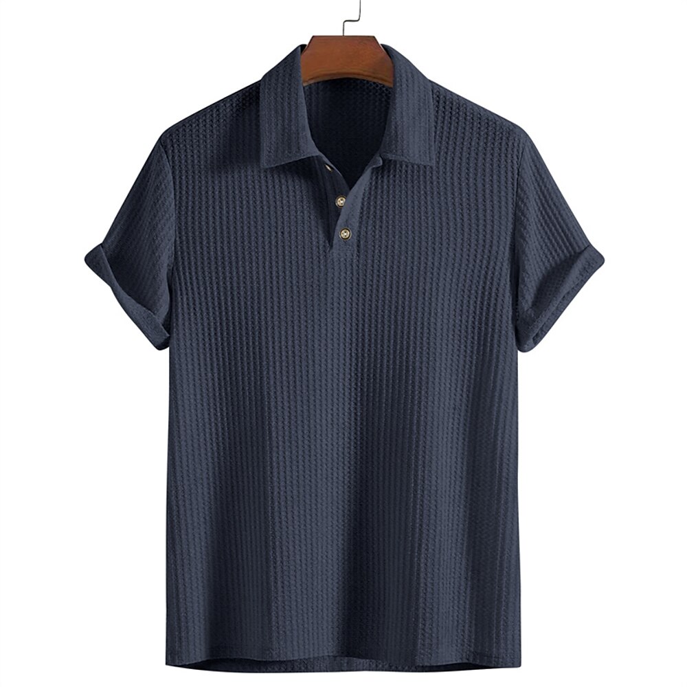 Herren Hemd Sommerhemd Freizeithemd Strandhemd Knopfhemd Schwarz Weiß Rote Burgunderrot Königliches Blau Kurzarm Einfach Hemdkragen Urlaub Hawaiianisch Bekleidung Polyester Mode Lässig Bequem Lightinthebox