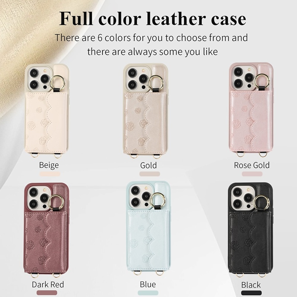 Handy Hülle Handyhüllen Für iPhone 15 Pro Max Plus iPhone 14 13 12 11 Pro Max Plus Rückseite Mit Ständer mit Trageriemen Kartenfach Retro TPU PU-Leder Lightinthebox