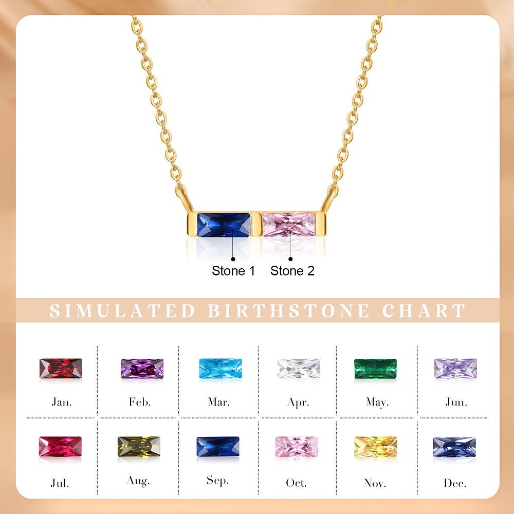 personalisierte Halskette mit Geburtssteinen, individuelles Muttertagsgeschenk mit einzigartigem Geburtsstein, herzlicher Schmuck für Mama, Ehefrau oder Partnerin Lightinthebox