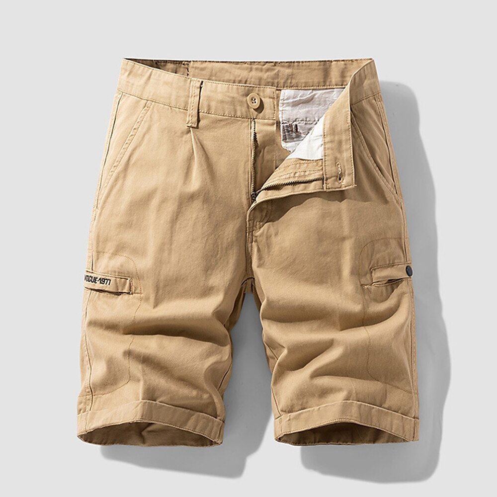 Herren Cargo-Shorts Shorts Sommershorts Reißverschluss Mehrere Taschen Button-Down Einfach Komfort tragbar Knielang Outdoor Sport Täglich Mode Lässig Schwarz Blau Lightinthebox