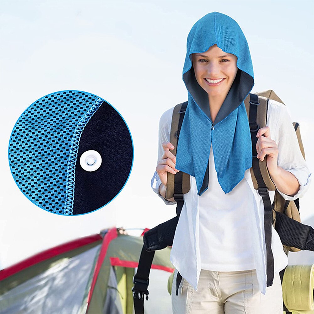 2 Stück U-förmiges cooles Hoodie-Handtuch für Strand, Camping, Fitnessstudio, Gebäude, Sonnencreme, schnelltrocknend, Übung, cooles Handtuch, Schal Lightinthebox