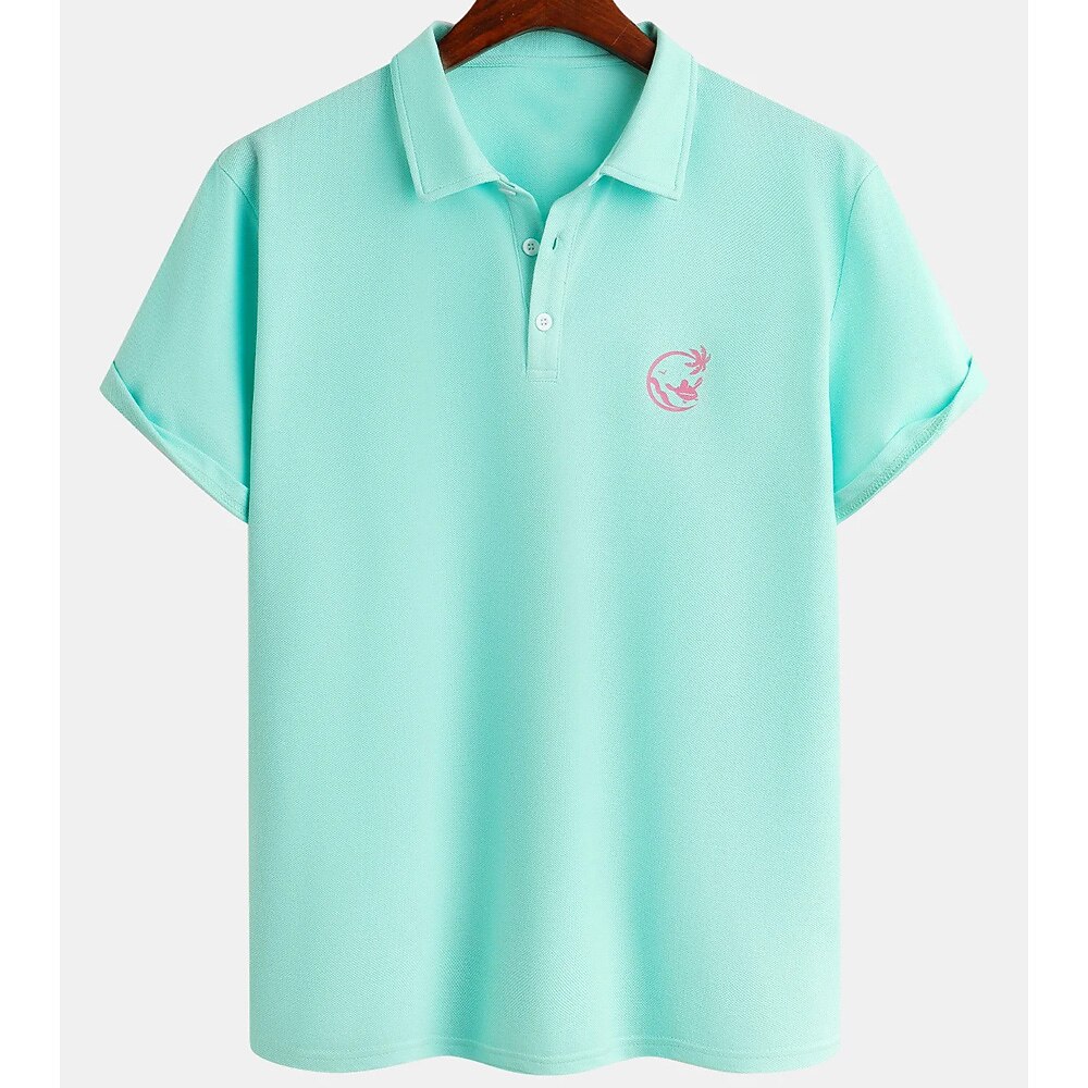 Herren Sommer Frühling Herbst Grafik Polo Kurzarm Polo-Shirts Hemden mit Kragen Lässig Resort Schule Outdoor Alltagskleidung Hauskleidung 3D-Druck Blau Lightinthebox