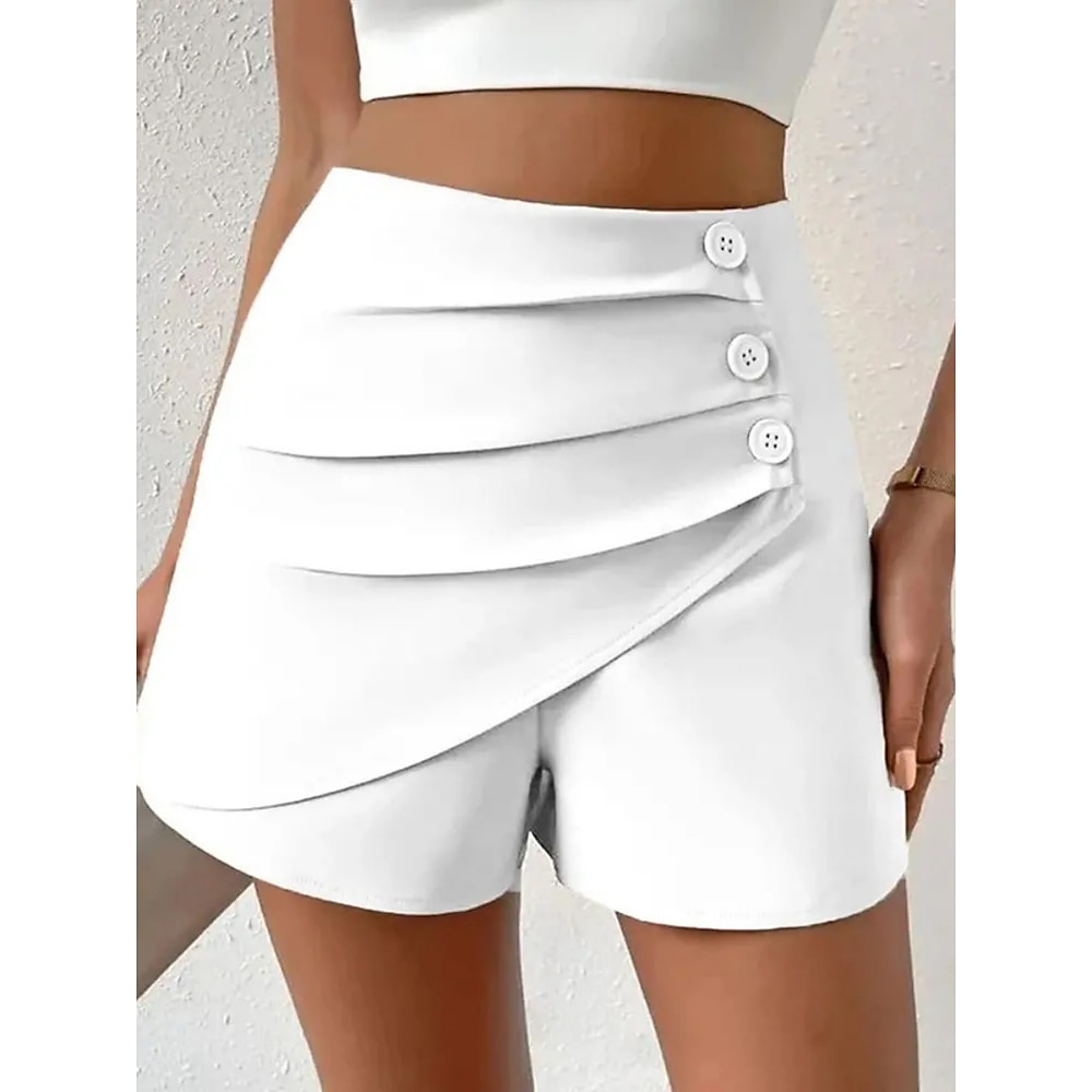 Damen Chinesisch Chino Shorts Kurze Hosen Modisch Strassenmode Kurz Hoher Taillenbund Glatt Bequem Weich Komfortabel Mikro-elastisch Outdoor Strasse Kamel Schwarz Weiß Grün Sommer Frühling Regular Fit Lightinthebox