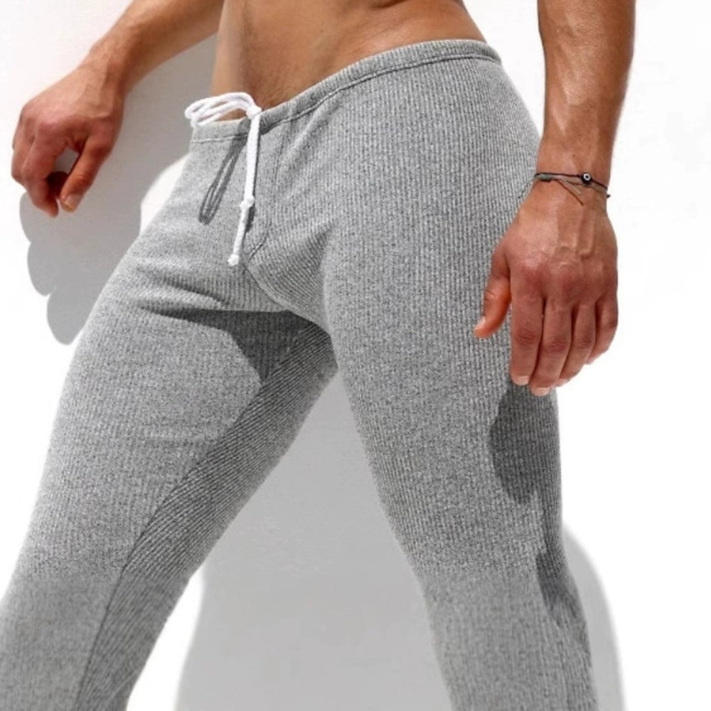 Herren Freizeithose Kordelzug Glatt Komfort Atmungsaktiv Casual Täglich Brautkleider schlicht Grau Mikro-elastisch Lightinthebox