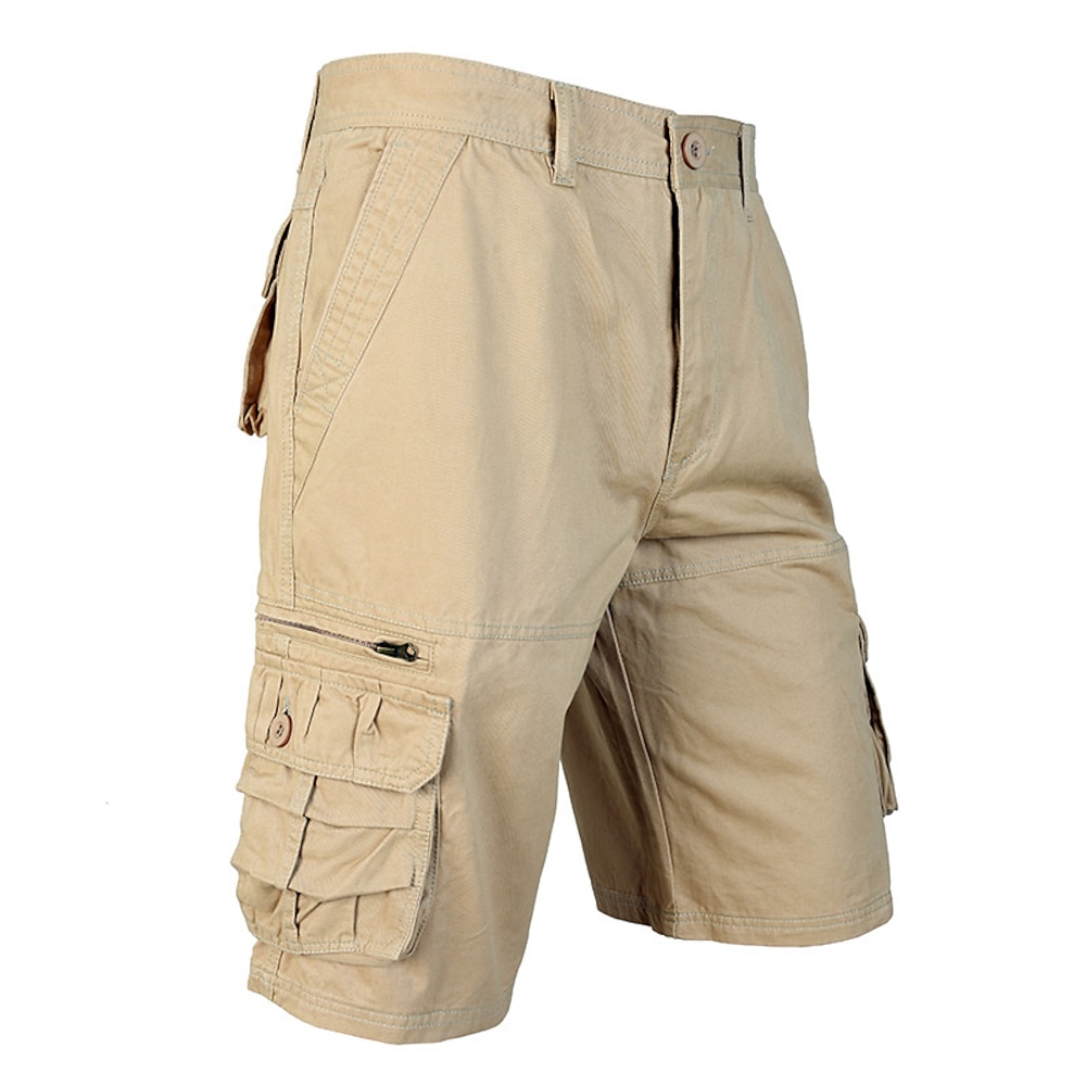 Herren Cargo-Shorts Shorts Sommershorts Mehrere Taschen Klappentasche Tarnung Komfort tragbar Knielang Outdoor Sport Täglich Mode Lässig Schwarz Hellgrün Lightinthebox