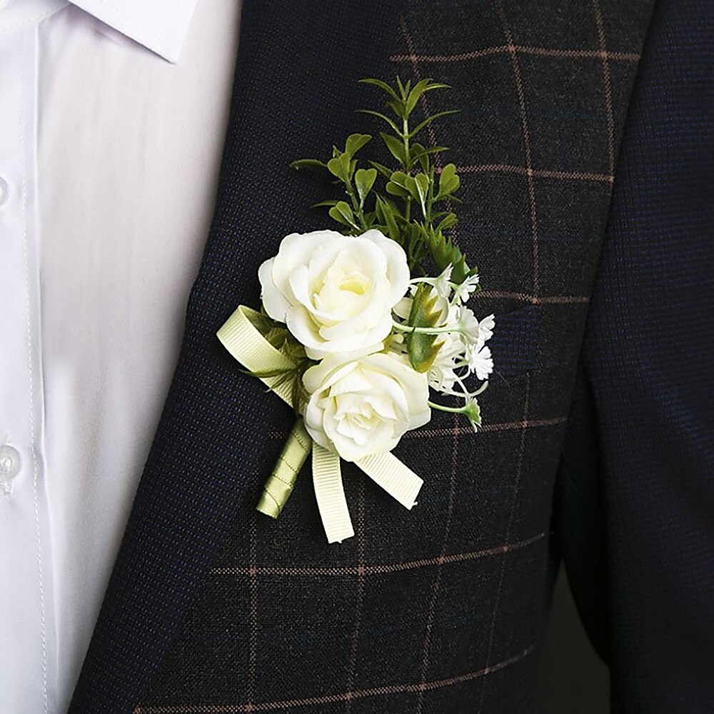 Herren-Ansteckblume für den Hochzeitsball, für den Bräutigam und die Trauzeugen, Blumen-Accessoires, Abschlussball-Party-Anzüge, Dekorationen Lightinthebox