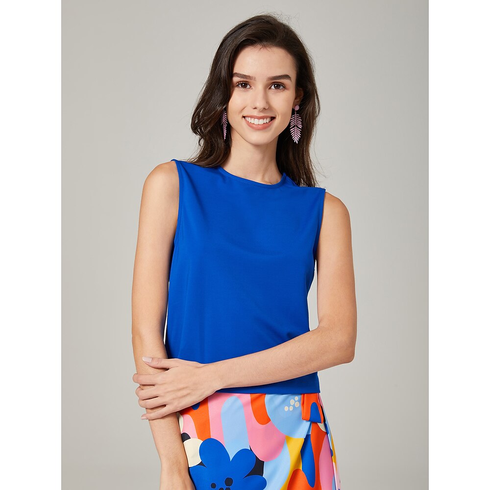 tailliertes, blaues Crop-Top im Resort-Stil Lightinthebox