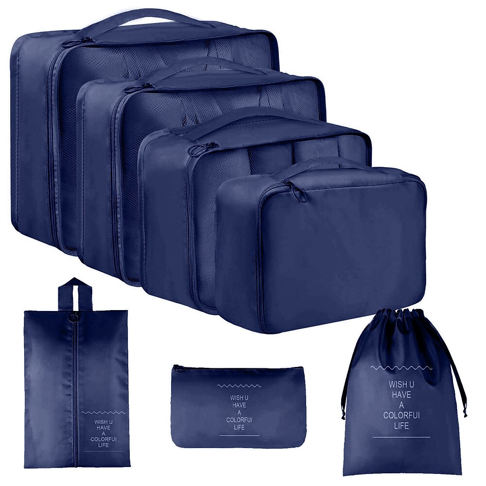 Kompressions-Packwürfel-Set für Reisen, Gepäckaufbewahrung und -organisation, zusammenklappbarer Toilettenartikel- und Kleider-Organizer Lightinthebox
