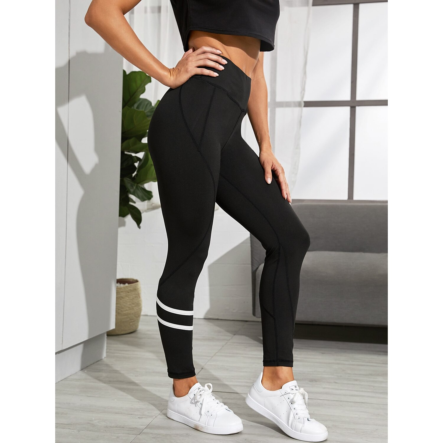 Dames Yogabroek Panty Legging Kleding Onderlichaam Thermisch Warm  Buikcontrole Gestreept Zwart Spandex Sportschooltraining Hardlopen Joggen  Winter Sport Sportkleding Rekbaar / Sportief 8468709 2023 – $19.99