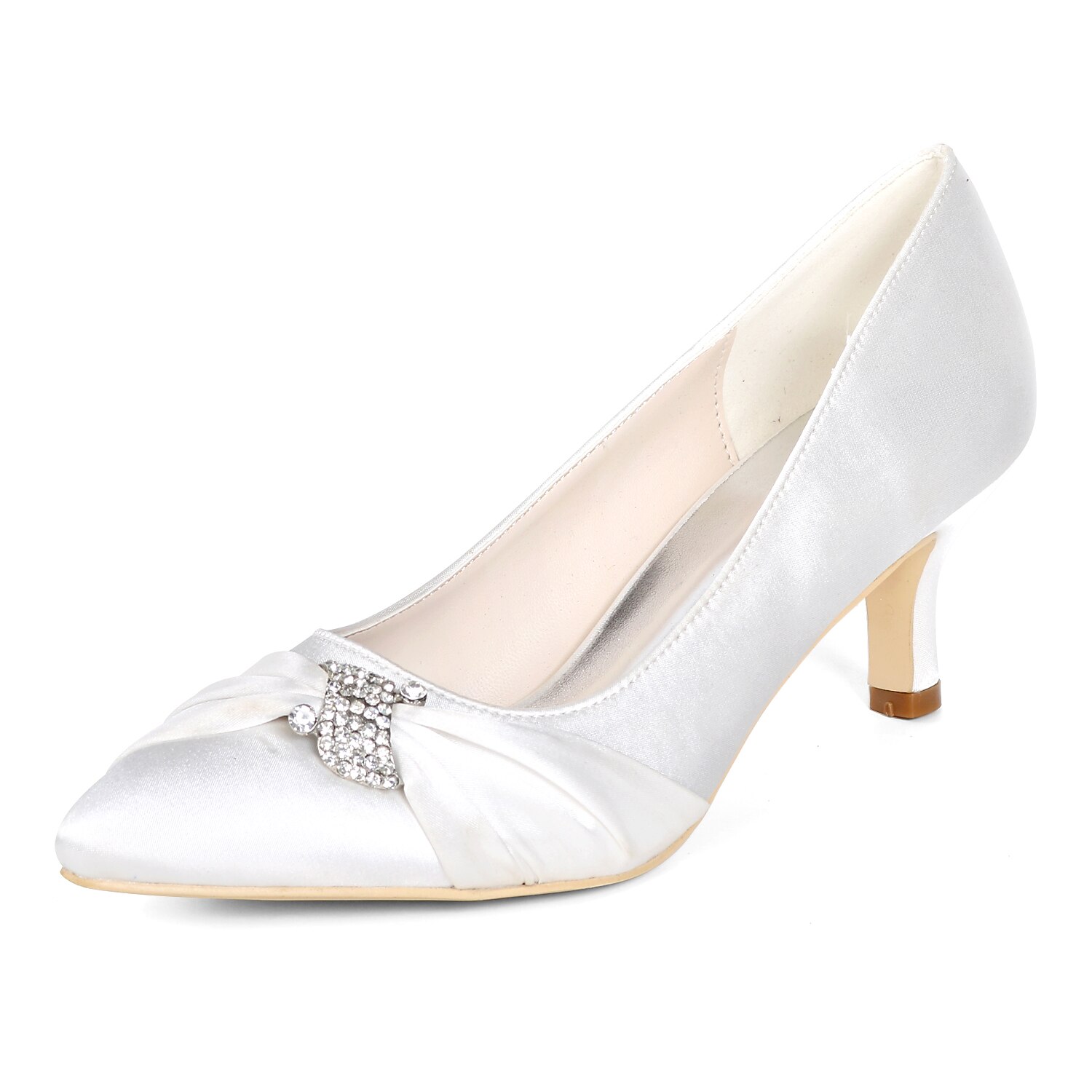 Mujer Zapatos de boda Tacones De Boda Zapatos de novia Pedrería Tacón de  gatito Dedo Puntiagudo Satén Mocasín Color sólido Blanco Morado Morado  8690057 2022 – $64.89