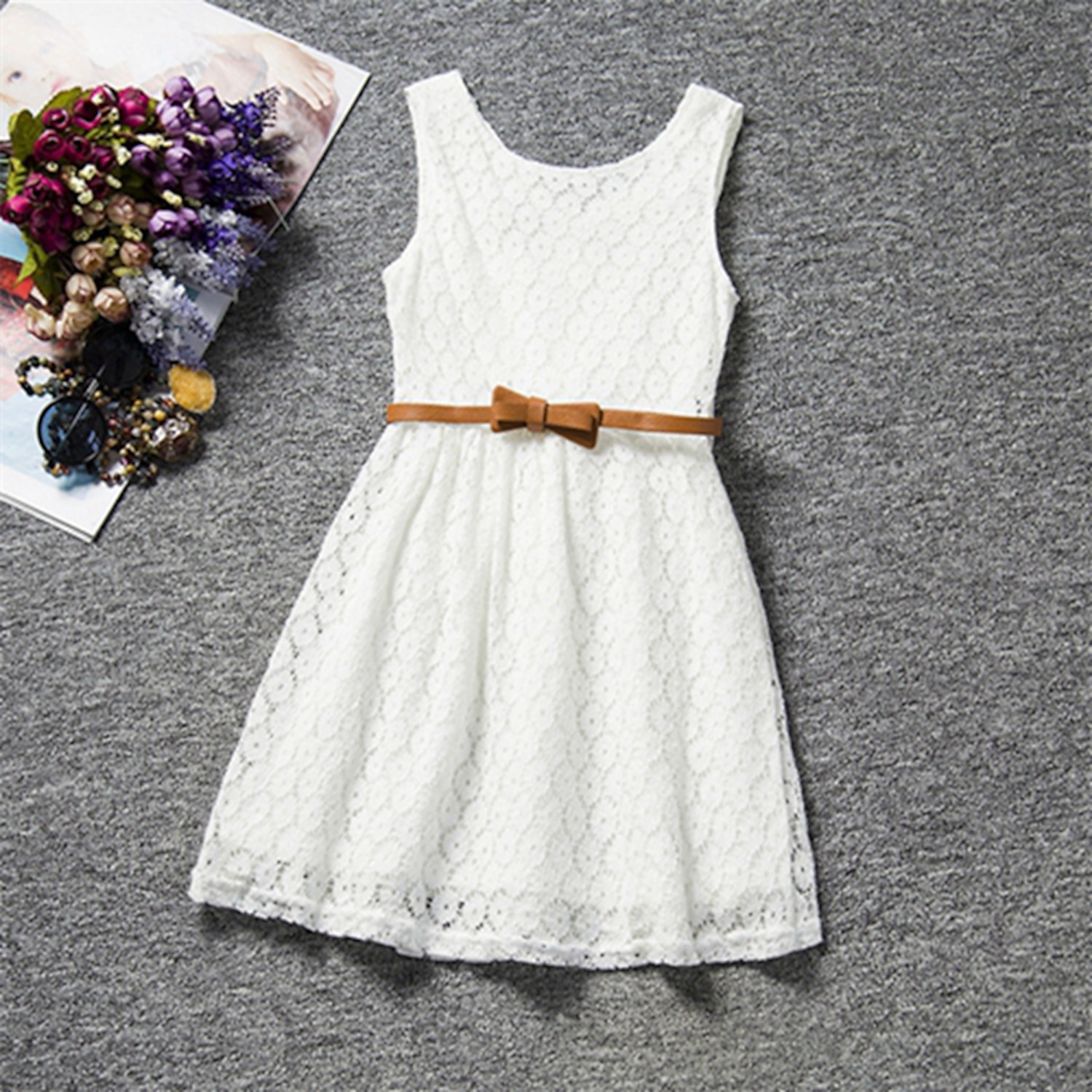 Белое летнее платье для девочки
