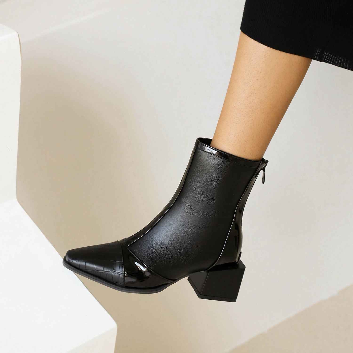 Mujer Botas Botines Botines Tacón Cubano Dedo Puntiagudo Diario Microfibra  PU Cremallera Bloque de color Blanco Negro Rojo claro / Botines / Hasta el  Tobillo / Botines / Hasta el Tobillo 8773488 2022 – $53.09