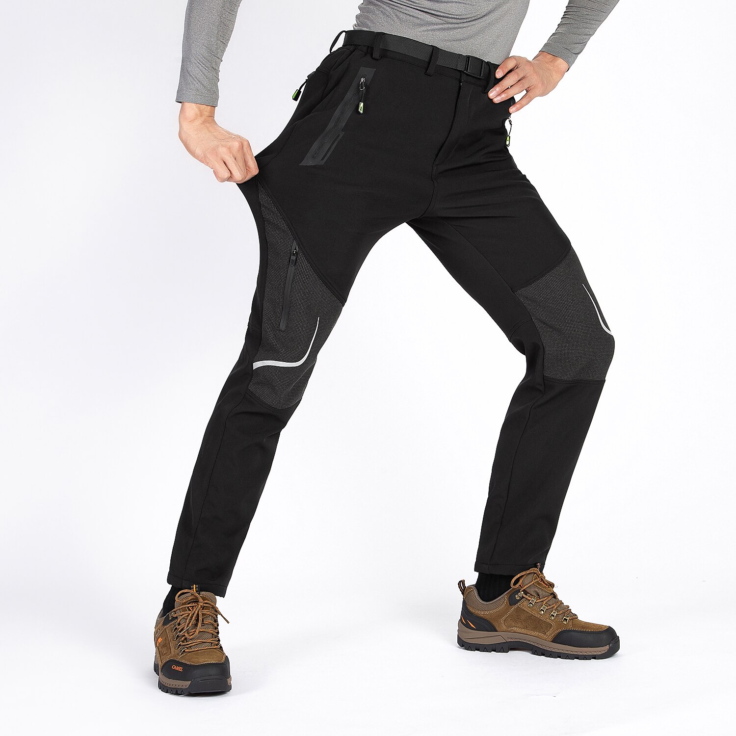 MENS TROUSERS WITH THERMAL LINING COMBAT STYLE ELASTICATED WAIST WITH DRAW CORD M L XL XXL XXXL 