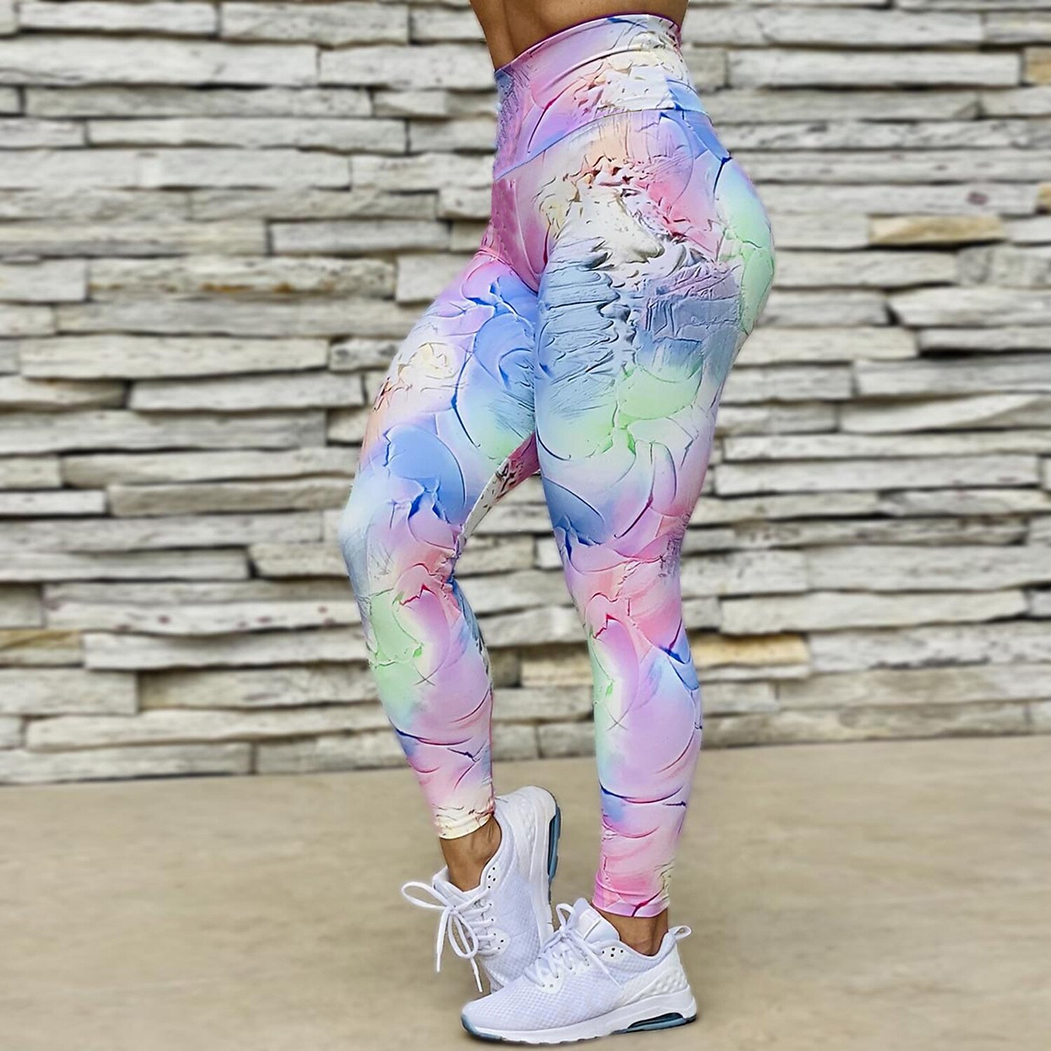 Ocean Plus Mujer Leggings Yoga Trotar Serie de Navidad Pantalones Elásticos con Estampado Digital Pantalones de Entrenamiento Pantalones Deportivos 