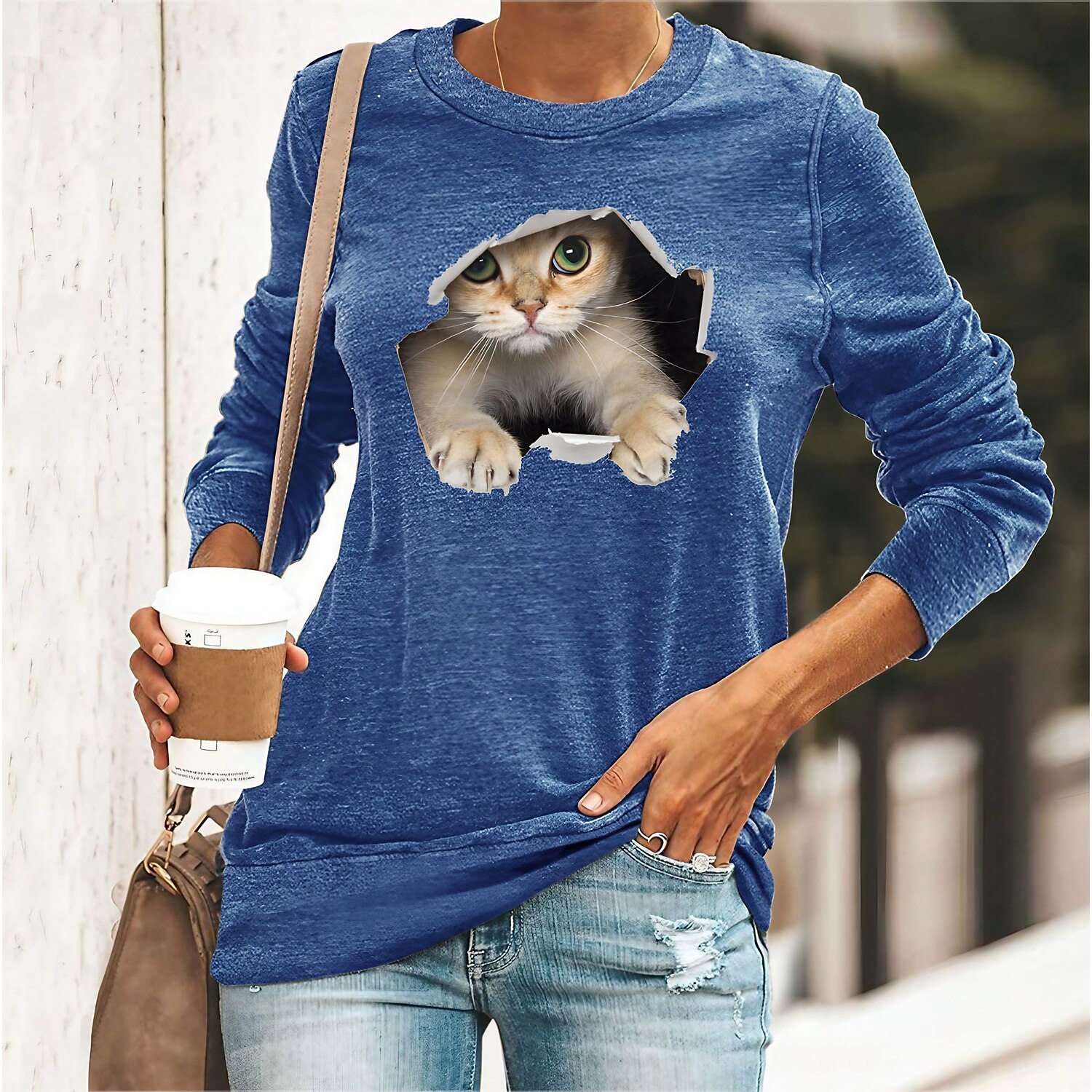 camiseta gatos mujer