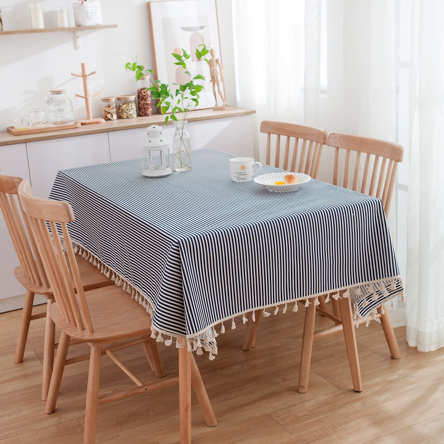 Nordic Red Grid Tablecloth Rectangular Cotton Linen Tea Table Cover Home Decor 