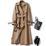 Women's Trench Coat Daily Fall Winter Long Coat Regular Fit Warm Women's Trench Coat Daily Fall Winter Long Coat Regular Fit Warm