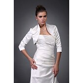 abordables enveloppes d&#039;invité de mariage-Manteaux / Vestes Satin Mariage / Soirée Wraps de mariage / Boléro Avec Drapée / Couleur Unie