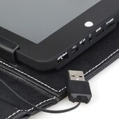 baratos Capas Para Tablet&amp;Protetores de Tela-Capa de couro para proteção do teclado 7 polegadas Tablet PC (porta USB)