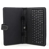 baratos Capas Para Tablet&amp;Protetores de Tela-Capa de couro para proteção do teclado 7 polegadas Tablet PC (porta USB)