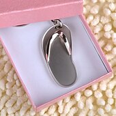 voordelige Bruiloften &amp; Feesten-Roestvrij Staal Keychain Favors-6 Stuk / Set Sleutelhangers Strand Thema Gepersonaliseerd Zilver
